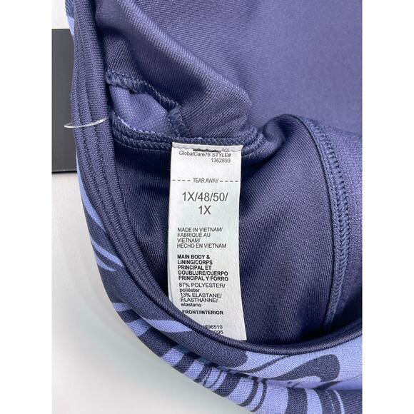 NWT Under Armour UA Crossback Mid Sports Bra 1X Navy Blue Purple Print - Picture 4 of 10